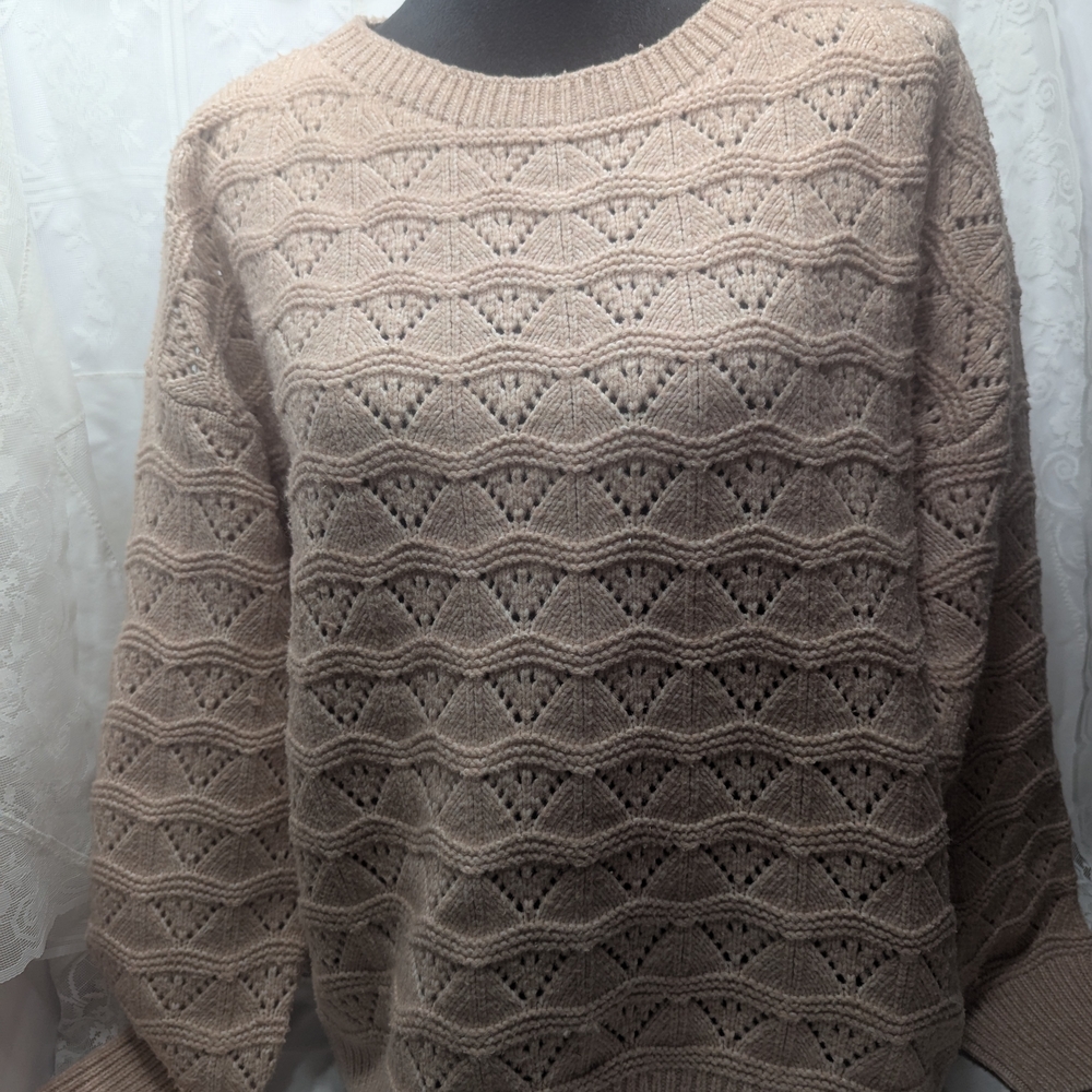 Maurices Taupe Textured Crew Neck Sweater